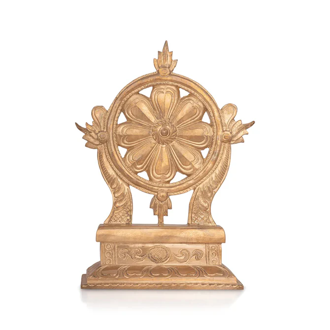 Vishnu Chakra with base - 8 x 6 Inches Panchaloha Statue